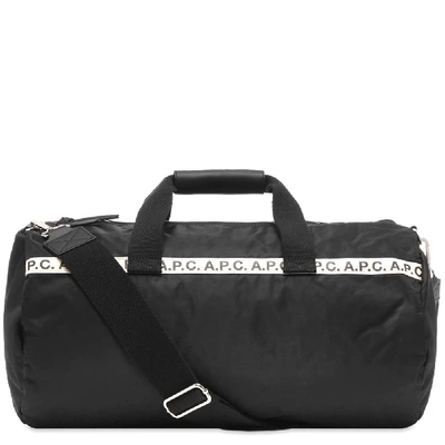 Apc A.p.c. Maybellene Tape Logo Gym Bag In Black