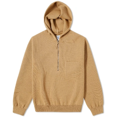 Arpenteur Cosmo Half Zip Hooded Sweat In Brown