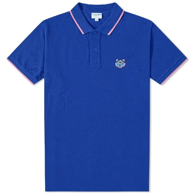 Kenzo Tiger Crest Polo In Blue