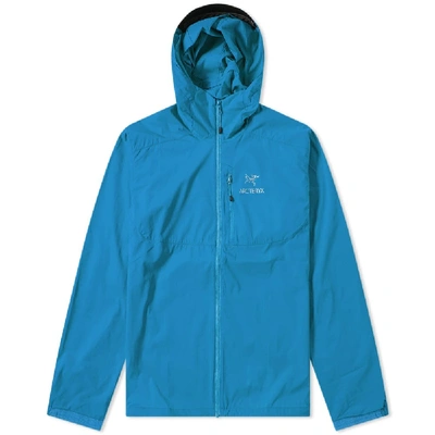 Arc'teryx Atom Sl Water Repellent Hooded Jacket In Light Blue