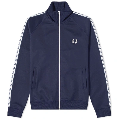 Fred Perry Authentic Taped Track Jacket Carbon Blue