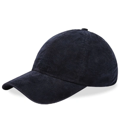 Officine Generale Pigment Dyed Corduroy Cap In Blue