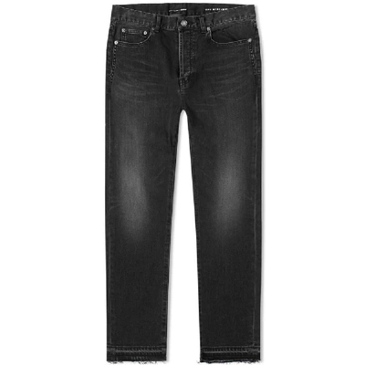 Saint Laurent Straight Fit Cropped Jean In Black