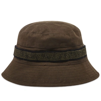 Maharishi Embroidered Bucket Hat In Brown