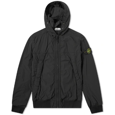 Stone Island Comfort Composite Hooded Jacket In Black
