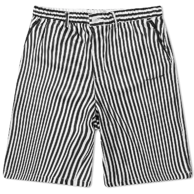 Mki Stripe Shorts In White