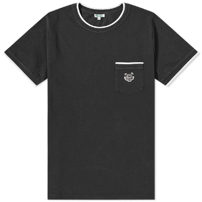 Kenzo Tiger Pocket T-shirt In 99 Black