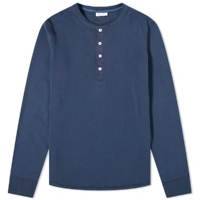 Schiesser Karl-heinz Long Sleeve Henley In Blue