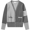 Thom Browne Gray Cardigan In Virgin Wool In Grey