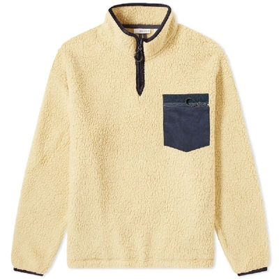 Nanamica Velvet And Faux Suede-trimmed Polartec Fleece Half-zip Sweatshirt In Neutrals