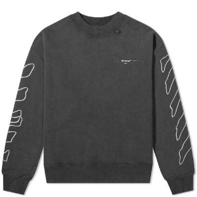 Off-white Abstract Arrows Oversized Crew Sweat In Black