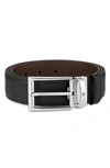 Montblanc Men's Trapeze Adjustable & Reversible Leather Belt In Black Brown