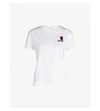 SANDRO Embroidered cotton-jersey T-shirt