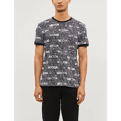 Moschino Graphic-print Cotton-jersey T-shirt In Black