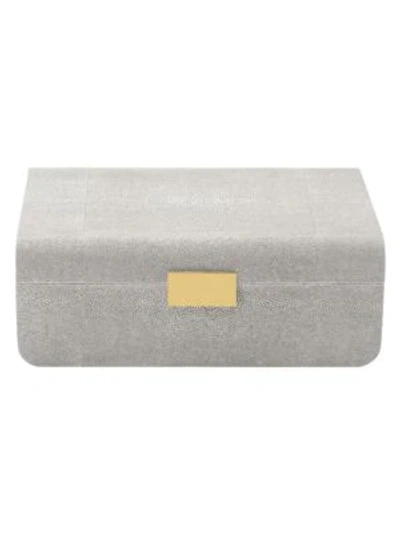 Aerin Large Modern Shagreen Jewelry Box In Grey