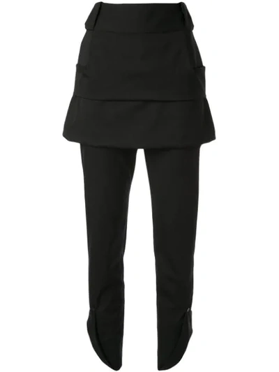 Kitx Ember Skirt-layer Trousers In Black