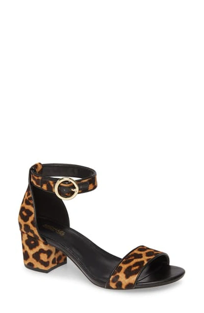 Michael Michael Kors Lena Block Heel Sandal In Animal Print Calf Hair