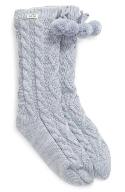 Ugg Pompom Fleece Lined Socks In Fresh Air