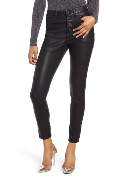 Blanknyc Button-front Faux-leather Skinny Pants - 100% Exclusive In Black