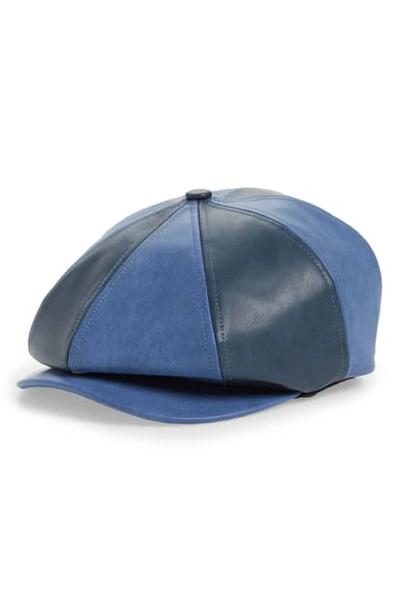 Brixton Brood Snap Driving Cap In Washed Navy/ Navy
