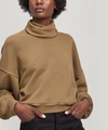 Agolde Balloon Sleeve Turtleneck Sweater In Zombie Dark Green