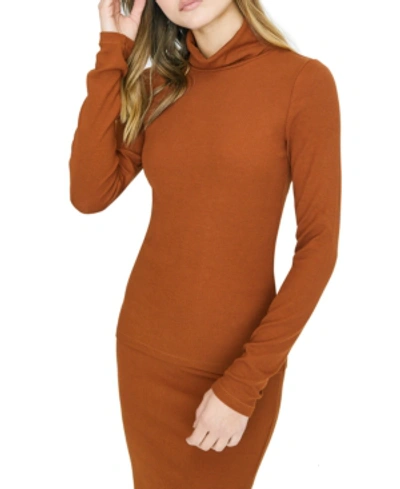 Sanctuary Essential Turtleneck Top In Earthstone