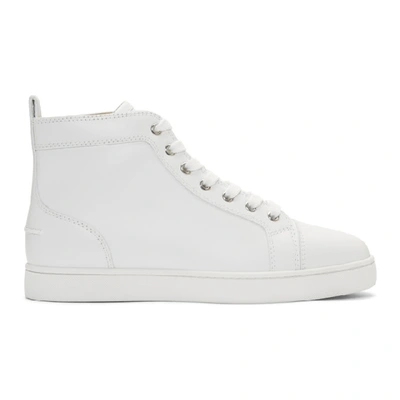 Christian Louboutin Men's Louis Leather High-top Trainers In White