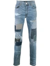 AMIRI BLUE MEN'S JAPANESE REPAIR JEANS,F9M01104SD