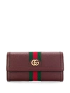 Gucci Web Logo Wallet In 6673 Red