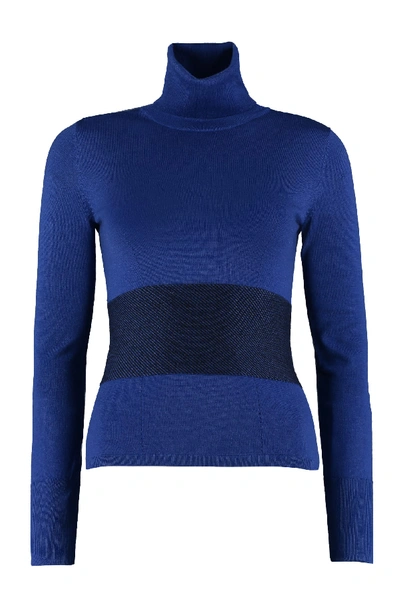Pinko Prima Wool Turtleneck Sweater In Blue