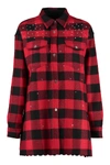 PINKO PLASMARE EMBELLISHED CHECKED OVERSHIRT,11084928