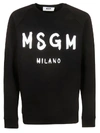 Msgm Logo Print Cotton Sweatshirt In Black