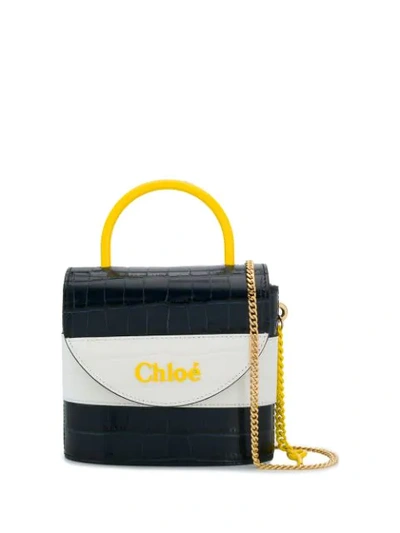 Chloé Blue And Yellow Small Aby Lock Bag