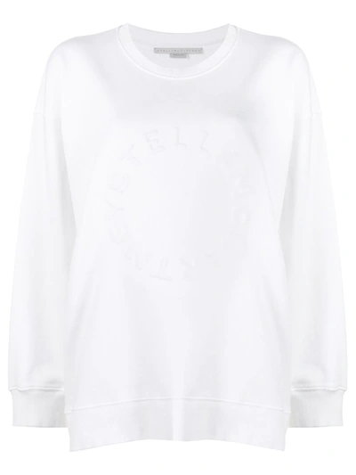Stella Mccartney Embossed Logo Sweatshirt In White