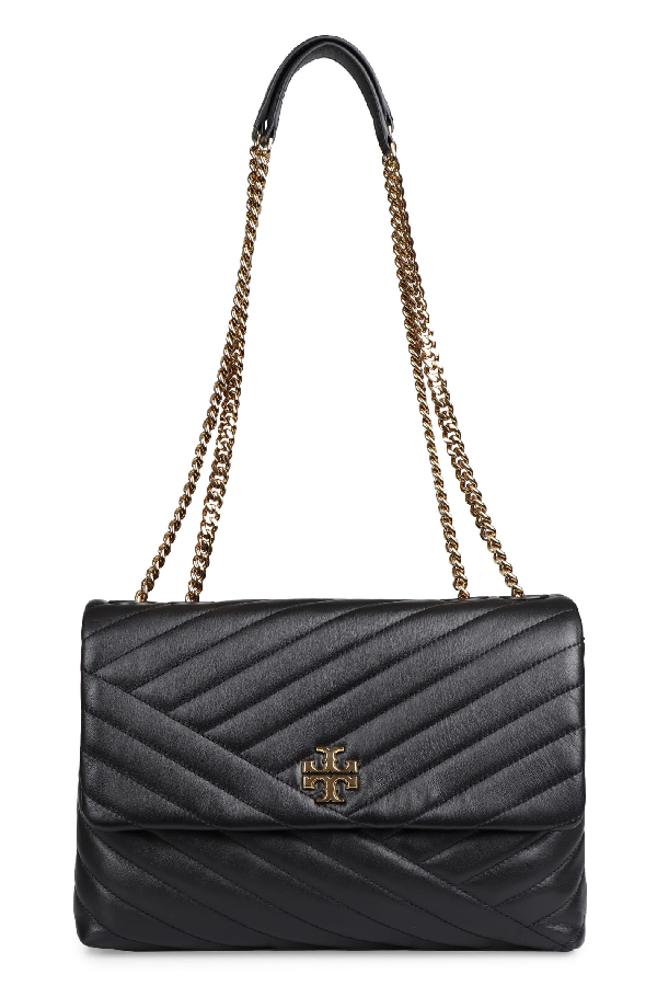 Tory Burch Kira Quilted Leather Shoulder Bag In Black | ModeSens