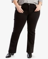 Levi's Trendy Plus Size Classic Straight-leg Jeans In Soft Black - Waterless