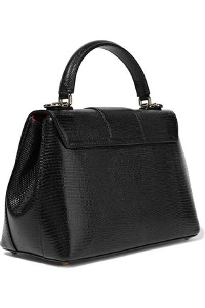 Dolce & Gabbana Woman Lucia Lizard-effect Leather Shoulder Bag Black