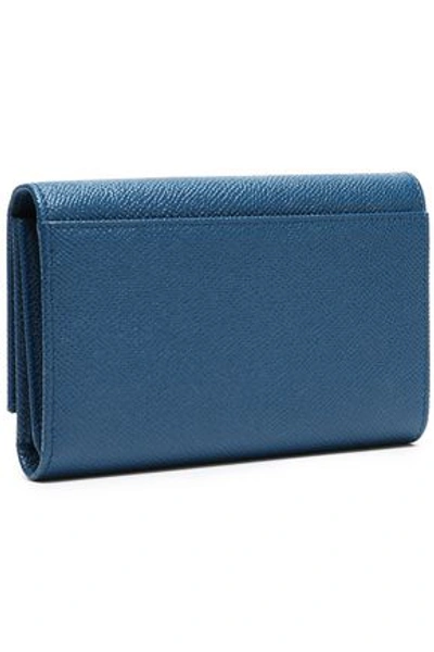Dolce & Gabbana Textured-leather Wallet In Slate Blue