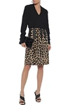 TOM FORD TOM FORD WOMAN CREPE DE CHINE-PANELED CASHMERE SWEATER BLACK,3074457345620843906