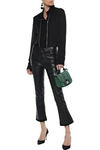 TOM FORD TOM FORD WOMAN ZIP-DETAILED SILK CREPE DE CHINE SHIRT BLACK,3074457345620845111