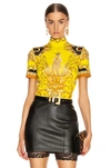 VERSACE Baroque Turtleneck Crop Top,VSAC-WS53