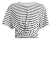 ALEXANDER WANG T Striped Jersey Twist T-Shirt,060030054220