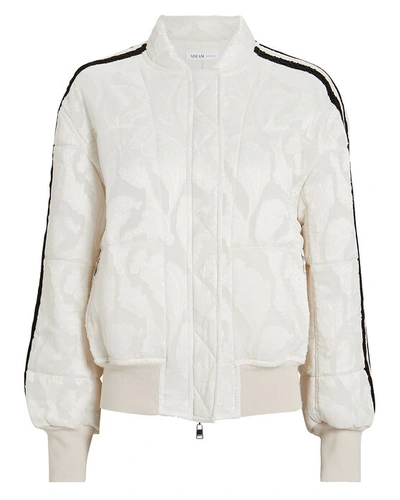 Adeam Quilted Paisley Bomber Jacket In Ivory