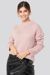 ADORABLE CARO X NA-KD WIDE RIB KNITTED jumper - PINK