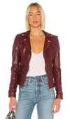 Lamarque Chloe Leather Jacket In Rio Red