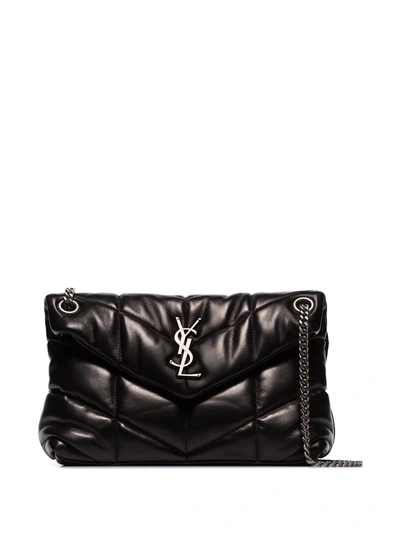 Saint Laurent Loulou Quilted Small Shoulder Bag In Black