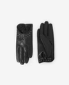 THE KOOPLES BLACK LEATHER GLOVES WITH STUD DETAILS