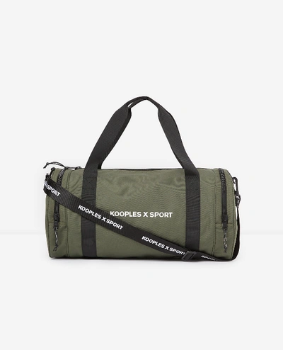 The Kooples Sport Khakifarbene Sporttasche Aus Polyester