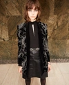 THE KOOPLES EMBROIDERED KIMONO-STYLE BLACK VELVET JACKET