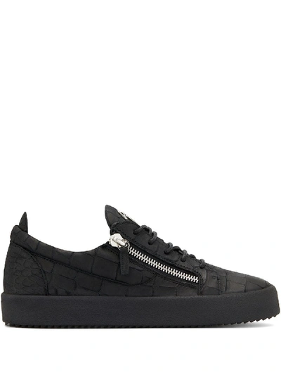 Giuseppe Zanotti Low Top Black Leather Sneaker